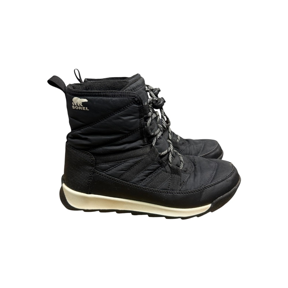 Sorel Whitney II Short Lace Black Waterproof Winter Boots Kids Size 6 NY3903-010